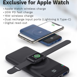 15W Wireless Charging Power Bank 10000mAh Multifunction Charger for Apple Watch for iPhone 13 Apple Watch